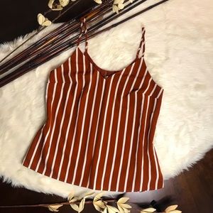 White & Burnt Orange Stripped Cami